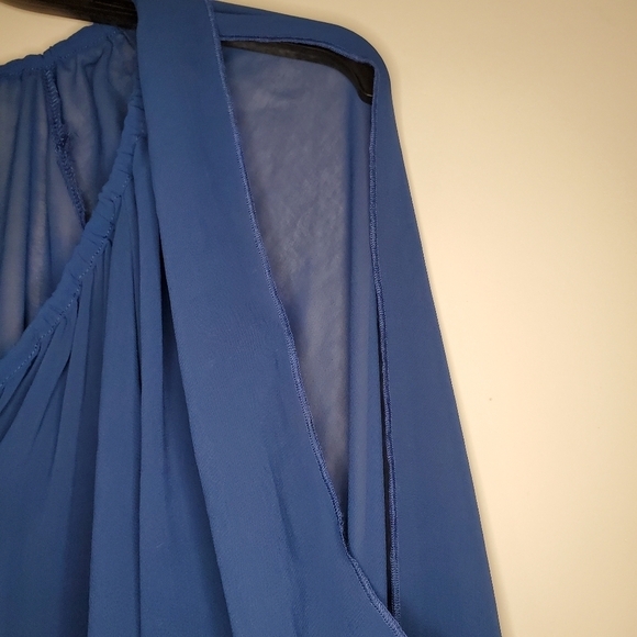 Navy Blue Cutout COLD SHOULDER Blouse- APT. 9- WOMENS SIZE LARGE - Picture 12 of 13